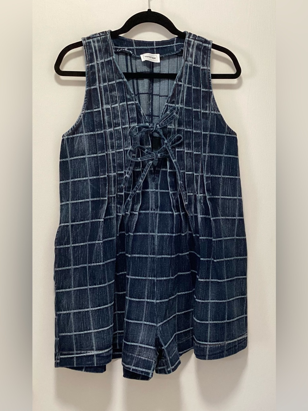 RareRaw Sleeveless Denim Tie-Front Romper